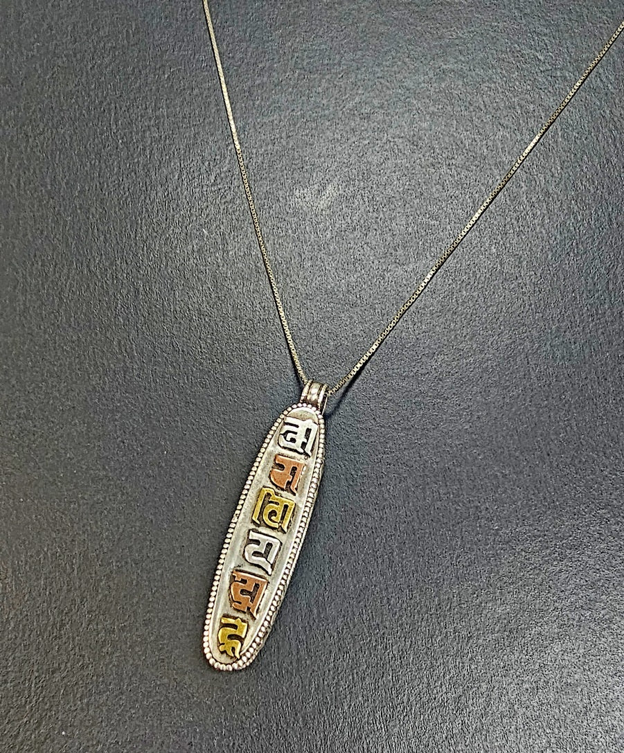 Vintage Egyptian Sterling Silver 3 tone Cartouche Pendant Hieroglyphics Symbols Pill / Poison Box