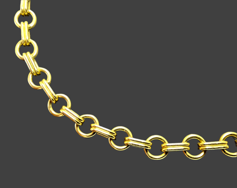 14k Yellow Gold Rolo Link Solid Chain Bracelet 7.75 inches 5.0 mm 7.6 Grams