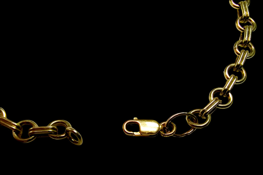 14k Yellow Gold Rolo Link Solid Chain Bracelet 7.75 inches 5.0 mm 7.6 Grams