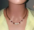 Vintage 14K Yellow Gold with 5.00ctw Diamond & Ruby Omega Necklace Italy Choker