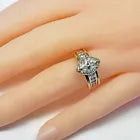 14k White & Yellow Gold Marquise 0.50 CT Diamond & Round Accent Engagement Ring