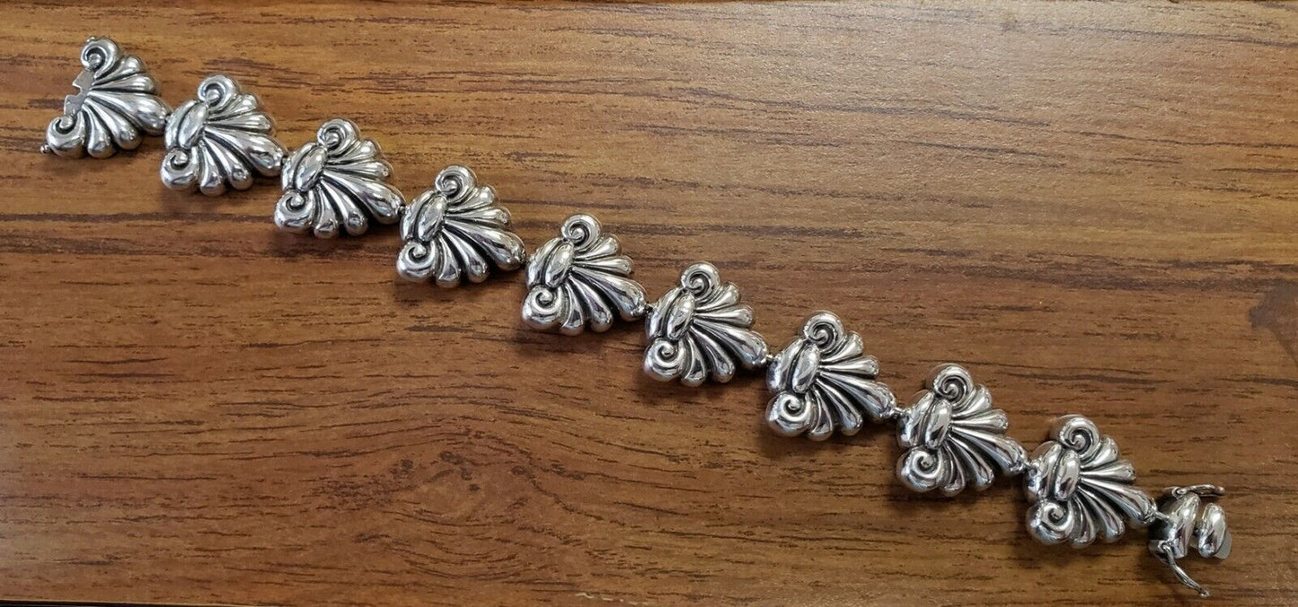 Vintage Kabana Sterling Silver Fleur-de-Lis Link Bracelet