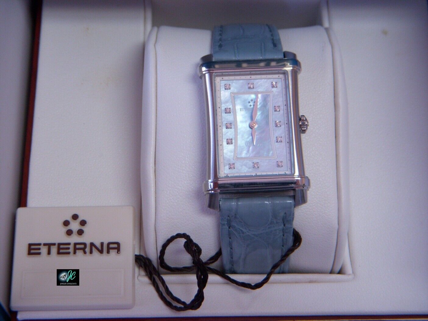 ETERNA CONTESSA, pearl blue 2-hands ladies diamond watch