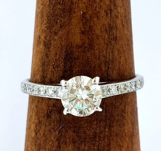 18k White Gold .51ct GIA Round Brilliant Diamond G VVS2 Engagement Ring Size 5.75