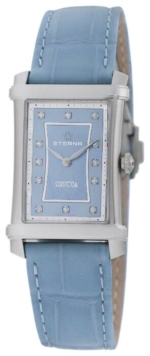ETERNA CONTESSA, pearl blue 2-hands ladies diamond watch