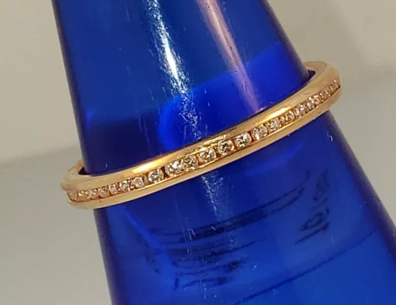 14k Rose Pink Gold ROUND DIAMOND Wedding Stack Anniversary Eternity Ring Band