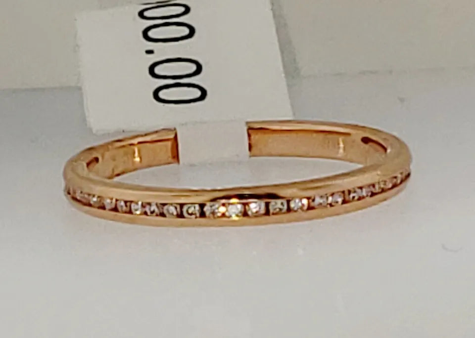 14k Rose Pink Gold ROUND DIAMOND Wedding Stack Anniversary Eternity Ring Band