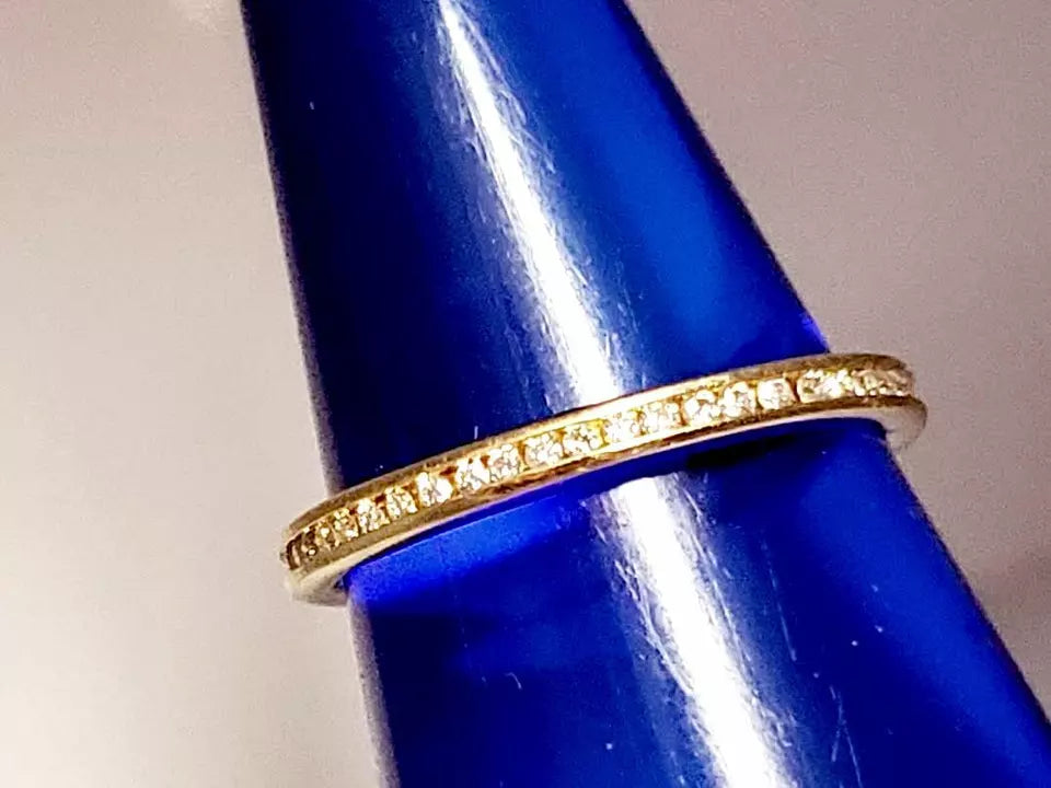 14k Rose Pink Gold ROUND DIAMOND Wedding Stack Anniversary Eternity Ring Band