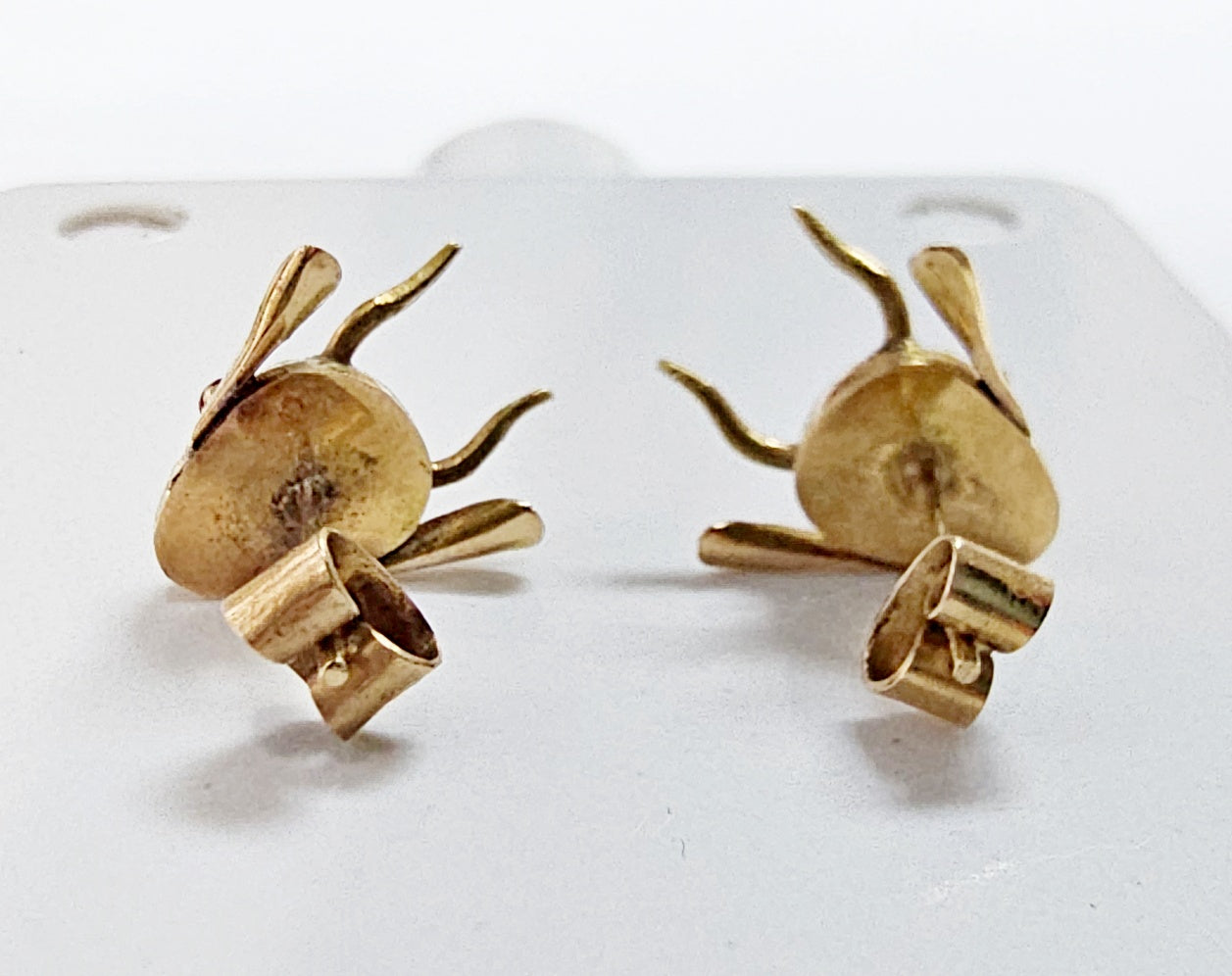 Vintage 18K Solid Gold Colombian Devil Mask Earrings - Carnaval de Riosucio 2.5g