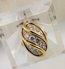 ESTATE 18K YELLOW GOLD RIBBED FREE FORM RING ~1.00 ctw G-VS DIAMONDS