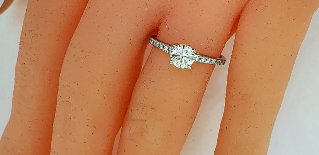 18k White Gold .51ct GIA Round Brilliant Diamond G VVS2 Engagement Ring Size 5.75