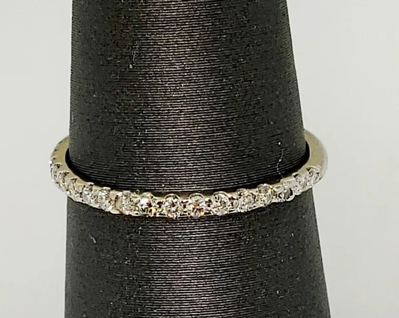 Have one to sell? Sell now 14k White Gold ROUND DIAMOND Wedding Stack Anniversary Ring Band Size 5