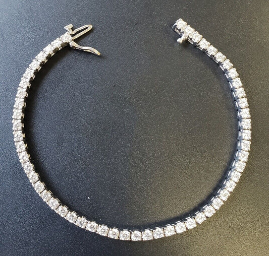 Estate ~3.00ct Natural Diamond Tennis Line Bracelet 14k White Gold 7" 11.4g