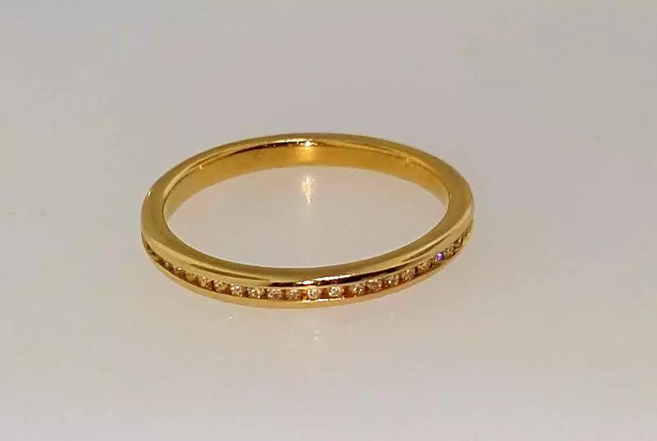 Have one to sell? Sell now 14k Yellow Gold ROUND DIAMOND Wedding Stack Anniversary Eternity Ring Band size 5.75